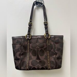 Brown/Gold Coach Tote